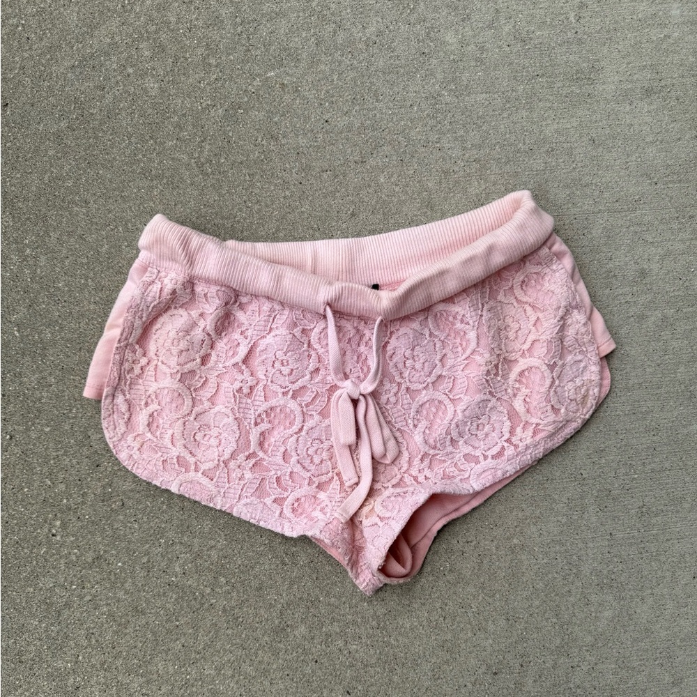 Pink Lace Women Shorts